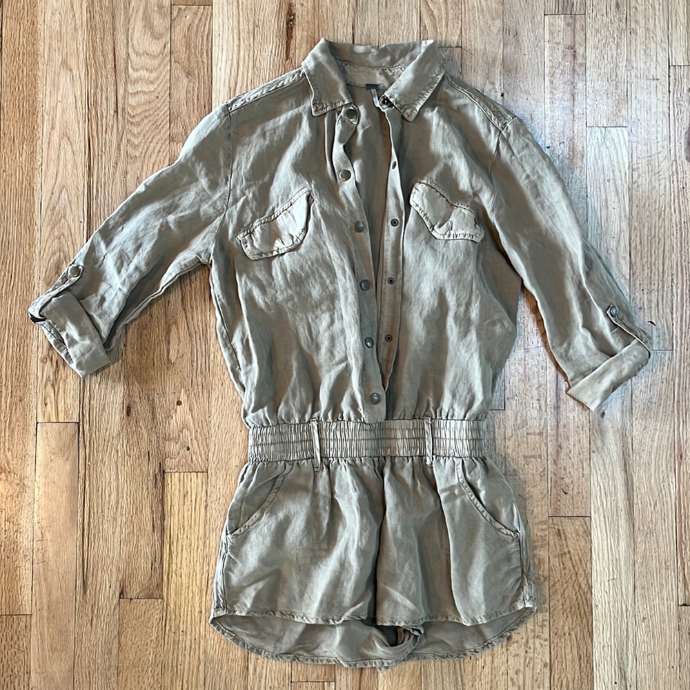 YFB linen taupe romper